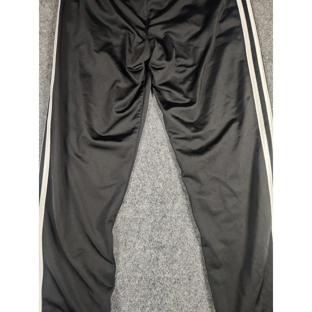 Adidas Boys XL 18/20 Tricot Track Pants Black White 3-Stripes Tapered Joggers